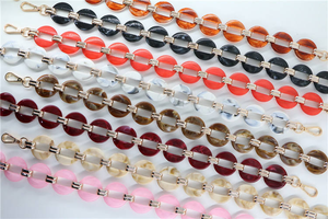 18 Colors 60CM Short Acrylic <b>Bag</b> Handles Retro Link Chain <b>Strap</b> with Clasps Handle <b>Strap</b> <b>Replacement</b> for Clutch Bucket - Product Image 5