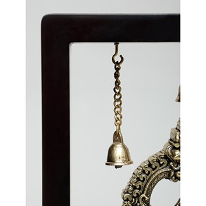 Estatua extrafina de Tirupati Balaji de 9 "con marco de madera Venkateshvara para colgar en la pared en producto de escultura de latón - Product Image 3