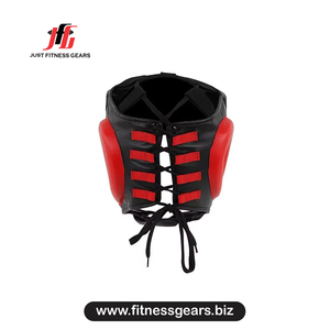 Protector de Cabeza para Boxeo, Cuero PU Rojo, Transpirable, con Cordones, Equipo de Entrenamiento y Sparring para Adultos - Product Image 3