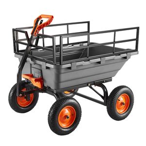 Carrello da Giardino in Polietilene da 1500 libbre con Capacità di 15 Cu. Ft. Carrello 2 in 1 con capacità di carico elevata, maniglia convertibile rapida a 90 gradi, personalizzabile OEM - Product Image 1
