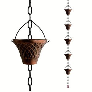 Chaîne de pluie décorative en treillis gaufré, style vintage, pour remplacement de gouttière et drainage décoratif de jardin - Product Image 1