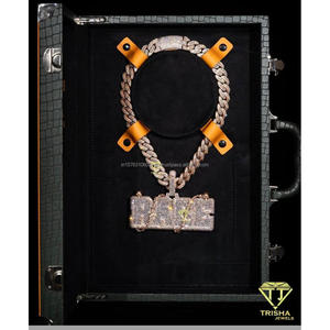 <b>Custom</b> RADC Letter Pendant Moissanite Diamond 925 Sterling Silver Gold Plated Hip Hop <b>Name</b> <b>Necklace</b> GIA Certified Iced - Product Image 4