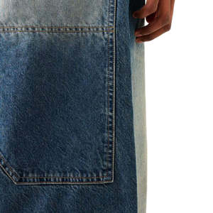 Custom Embroidery Stonewashed Button Acid High Street-style Unisex Baggy Jeans Casual High-quality Loose-fitting Distress Denim - Product Image 4