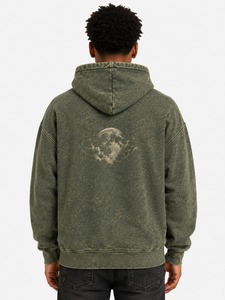 Sweat à capuche personnalisé en gros pour garçons, en tissu épais délavé, respirant et à séchage rapide, pour hommes, effet délavé à l'acide - Product Image 2