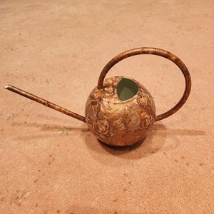 Regadera de estilo vintage con grabado floral y boquilla larga para riego preciso de plantas de interior, suculentas y orquídeas, procedente de la India. - Product Image 5