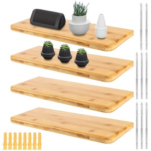 Estantes de pared de bambú y estantes flotantes OEM personalizados al por mayor |   Aqdus Saleem India - Product Image 1