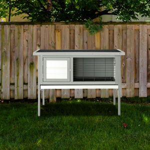 Pollaio in legno grigio impermeabile a un piano da 36 pollici per animali domestici e pollame, con spazio per conigli e gabbie - Product Image 3