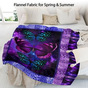 Coperta in Flanella con Stampa a Farfalle, Morbida, Calda e Leggera per Divano o Ufficio, Regalo Multifunzionale per Casa o Viaggi in Campeggio - Product Image 2