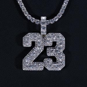 จี้ห้อยคอรูปทรงดีไซเนอร์ 23 แบบ ประดับด้วยเพชรโมอิสซาไนต์ เงินแท้ 925 สไตล์ฮิปฮอป - Product Image 1