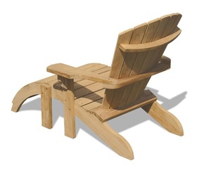 Chaise Adirondack moderne en teck avec repose-pieds, empilable, imperméable, confortable, durable, pour hôtel, appartement, cuisine, patio, salon - Product Image 3