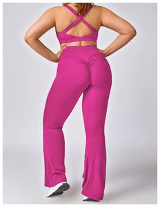 Conjunto de Yoga de 6 Piezas sin Costuras para Mujer, Tallas Grandes, al por Mayor, Personalizado, con Sujetador Ajustable de Tirantes y Leggings de Cintura Alta con Bloques de Color en Contraste - Product Image 4