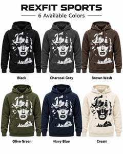 เสื้อฮู้ดดี้ผู้ชายสีดำลายกราฟิกทรงโอเวอร์ไซส์ ผ้าฟลีซ สตรีทแวร์ พิมพ์ลายภาพนามธรรม สวมใส่สบาย ผลิตจากผ้าฝ้าย 100% - Product Image 4