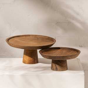 Base Redonda para Pastel de Madera de Acacia Ecológica Hecha a Mano con Diseño de Base Abovedada, Apta para Lavavajillas, para Bodas, Fiestas y Exhibición en Panaderías - Product Image 5