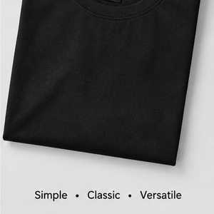 Camiseta de punto de algodón 100% para hombre, cuello redondo, lisa, de ajuste regular, transpirable, de secado rápido, informal, para oficina, 180g - Product Image 6