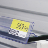 Porte-étiquette de prix en plastique PVC pour étagère de supermarché, porte-étiquette pour verre