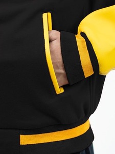 Blouson universitaire en laine vierge, broderie personnalisée acceptée, vêtement d'extérieur d'hiver épais, doublure Sherpa, OEM/ODM, commandes en gros - Product Image 4
