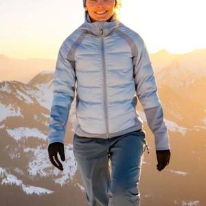 OEM Women's Lightweight Knitted Puffer <b>Jacket</b>-Waterproof Windproof Winter Coat Embroidery Custom Logo Available <b>for</b> Hiking - Product Image 4