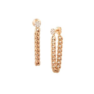 Custom Minimalist Lab Grown <b>Diamond</b> Certified DEF Color VS+ Clarity Curb Chain <b>Dangle</b> Drops Stud <b>Earrings</b> 14K 18K Solid Gold - Product Image 1