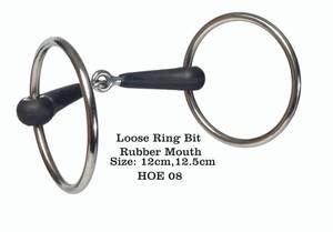 Stainless Steel Loose Ring Snaffle Bit Soft Rubber Mouthpiece Comfortable Durable Horse Training Bit for Outdoor Riding - Product Image 5