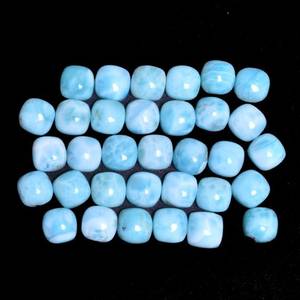Larimar naturel cabochon taille coussin, pierre précieuse en vrac, vente en gros, pour la fabrication de bijoux en argent, dos plat, fournisseur de bijoux faits à la main - Product Image 4