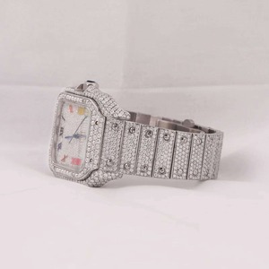 Luxury Quartz <b>Diamond</b> <b>Watch</b> Square Alloy Case 41mm Analog Roman Numeral Stainless Steel Band <b>Watch</b> for Unisex - Product Image 3