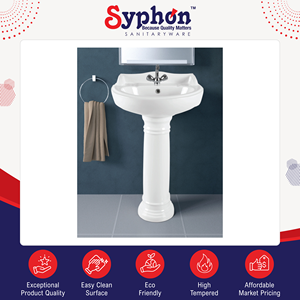 Lavabo de Cerámica Blanco Elegante de Primera Calidad con Pedestal, Fabricado con Experiencia y Calidad Superior, Disponible para la Venta - Product Image 2
