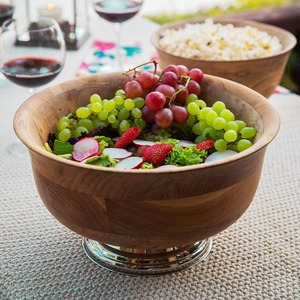 Bol de service en bois à grain naturel, décoratif, pour table à manger, cuisine, service de salades de fruits et idéal pour offrir - Product Image 5
