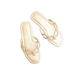 Sandales dorées à talons FN0763 Chappal élégant et fantaisie - Product Image 1