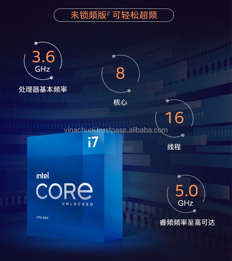 Core i7-11700K/10700KF/11700K desktop processor CPU 8 cores up to 5.0 GHz Unlocked LGA1200 i7 11th generation CPU