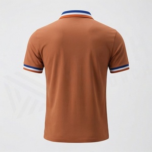 Chemises polo pour hommes grande taille, respirantes, en coton, à rayures unies, style streetwear décontracté, haut en jersey à trois boutons - Product Image 2