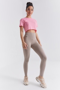 Leggings pour femmes à taille haute sans couture, longueur intégrale, couleur unie, pantalon de yoga sportif, matière respirante extensible tricotée - Product Image 3