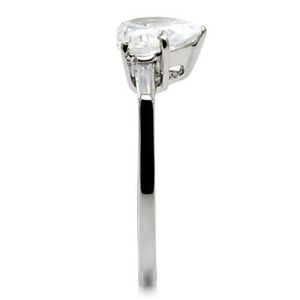 TK027 - Anello in Acciaio Inossidabile Lucidato a Specchio con Zirconi Cubici di Grado AAA - Piatti e Stoviglie - Product Image 5