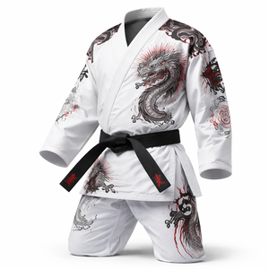Venta al por mayor: Diseña tu propio Karate Gi 100% Poliéster/Algodón, Suministro Directo de Fabricante OEM, Secado Rápido, Absorción de Humedad, Corte Delgado Frontal - Product Image 3