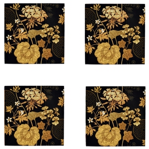 Sous-verre rectangulaire en acrylique imprimé avec motif floral doré en relief – Décoration d'intérieur technique en relief - Product Image 3