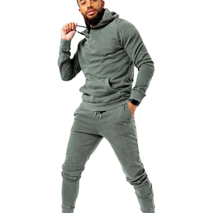 Survêtement pour homme à capuche, décontracté, uni, taille et logo personnalisés, pour usage extérieur en hiver, style tendance, durable, 100% coton, respirant et à séchage rapide - Product Image 1