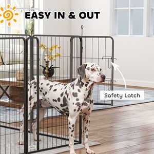 Recinto per Animali Domestici in Metallo a 8 Pannelli, Resistente, 39 Pollici, per Cani di Taglia Media e Grande, Nero - per Uso Interno in Soggiorno - Product Image 5