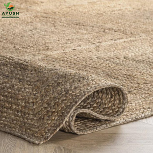 Alfombra floral minimalista y natural hecha de fibras 100% de yute. Alfombras personalizadas de la India para habitación de invitados y dormitorio. - Product Image 4