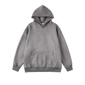 Sweat-shirt à capuche décontracté et ample pour homme, unisexe, avec impression de logo personnalisé, broderie, en gros, épais et uni, pour survêtement - Product Image 3