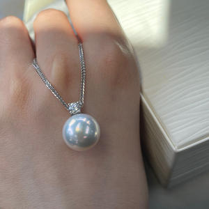 High Quality 18K <b>Gold</b> Wedding <b>Necklace</b> Strong Light Freshwater Edison <b>Pearl</b> Princess Pendant Mirror High Quality <b>Pearls</b> <b>Necklace</b> - Product Image 2