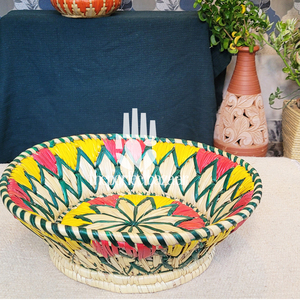 Panier ouvert pour le rangement domestique, en herbe de Moonj naturelle, rond, écologique, durable, mini format, multi-usages - Product Image 1