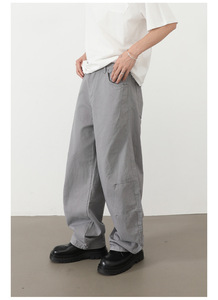 Pantalones Cargo de Mezclilla para Hombre, Corte Recto, Cintura Media, Transpirables, Impermeables, Ecológicos, de Algodón, Estilo Urbano, Color Negro, Otoño - Product Image 3