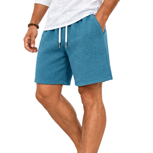 Wholesale <b>Mens</b> Waffle Knit <b>Shorts</b> Premium Casual <b>Lounge</b> <b>Shorts</b> Elastic Waist Drawstring Gym Workout Training Fitness Sportswear - Product Image 6