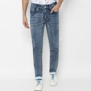 Jeans droits pour hommes de haute qualité en coton épais, taille mi-haute, respirants, décontractés, en denim, à bas prix - Product Image 1