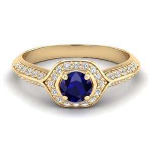 Bague REYES en argent sterling 925 avec saphir bleu rond de 0,5 carat, prix de gros, bijoux en moissanite certifiés GRA pour femmes - Product Image 6
