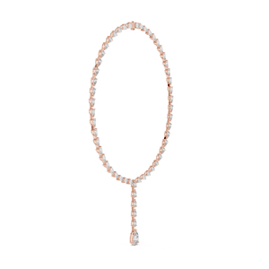 สร้อยคอทองคำ 14k สีโรสโกลด์ ประดับเพชรทรงลูกแพร์เพาะเลี้ยงในห้องปฏิบัติการ สำหรับผู้หญิง สวมใส่ในงานปาร์ตี้ |   เพชรที่เพิ่งเพาะเลี้ยง - Product Image 2