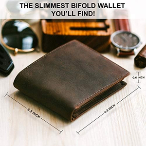 Portefeuille pliable en cuir PU pour homme, blocage RFID, minimaliste, court, pour usage quotidien, porte-cartes, bleu foncé, bord cousu, doublure en cuir véritable - Product Image 6