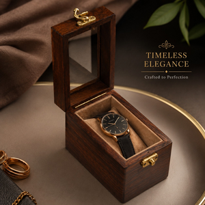 Handmade Indian Rosewood Watch Storage Box | Single Watch <b>Display</b> <b>Case</b> with Glass Top | Elegant Wooden Watch Organizer Gift - Product Image 3