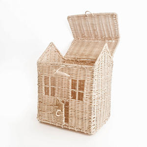 Cesta de ratán natural con el mejor descuento para juguetes de casa de muñecas, cestas para niños, cesta para niños pequeños al precio más bajo - Product Image 2