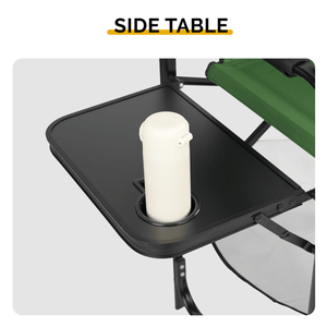 Sedia da regista alta 26 pollici con poggiapiedi, sedia pieghevole portatile da campeggio con portabicchieri e tavolino laterale contenitore - Product Image 5
