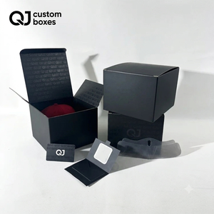 High End Luxury Quilted <b>Black</b> Custom Logo Personalized Double Sided Cardboard Baseball Cap Trucker Hat Packaging Boxes - Product Image 1